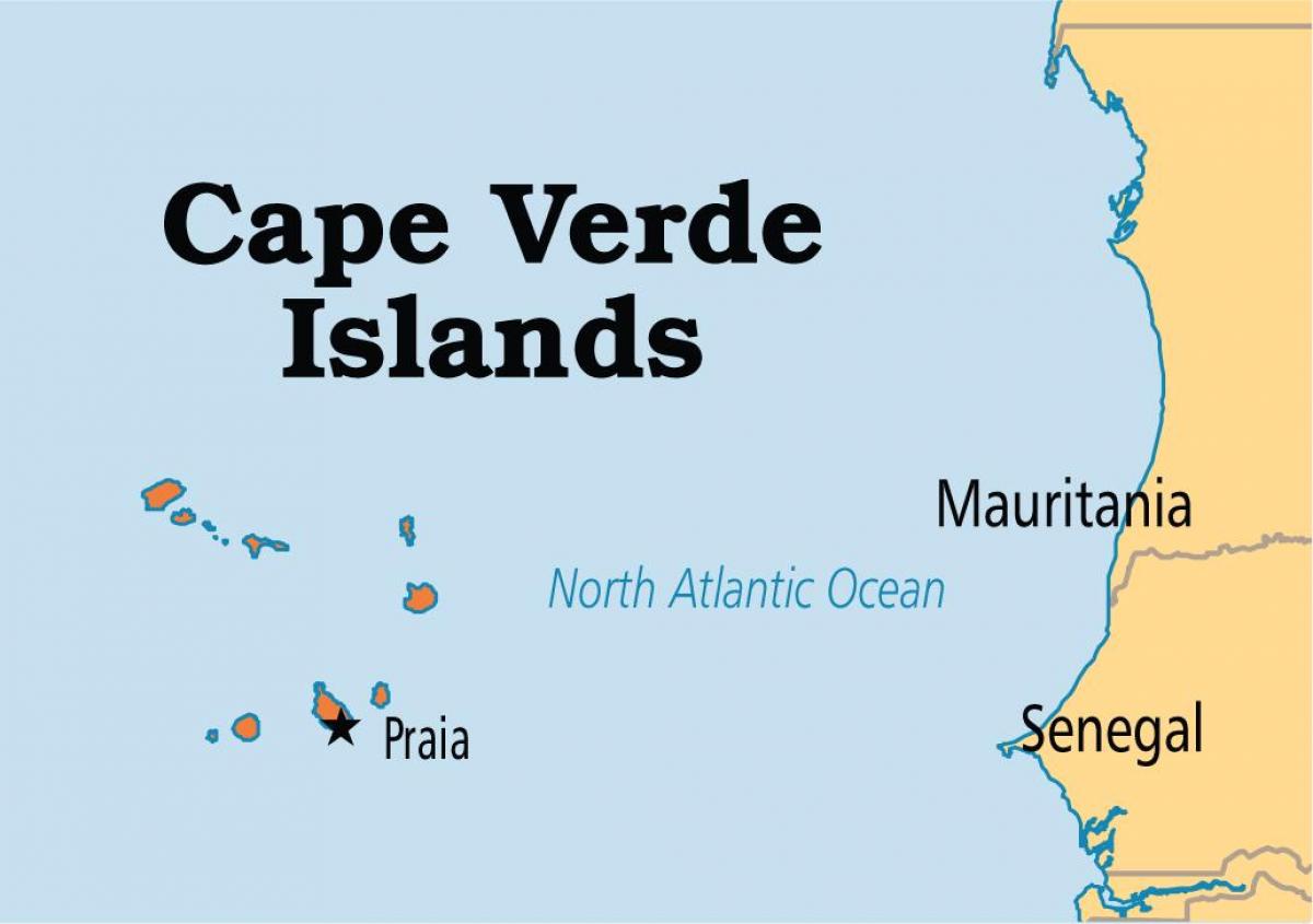 mapa da mapa mostrando as ilhas de Cabo Verde