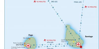 Mapa de Cabo Verde aeroportos