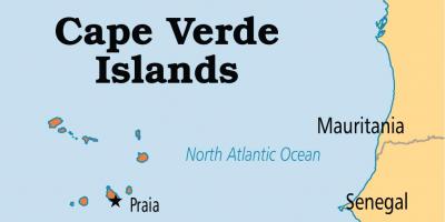Mapa da mapa mostrando as ilhas de Cabo Verde